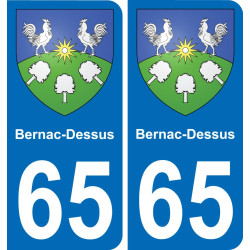 65 Bernac-Dessus placa etiqueta de registro de la ciudad