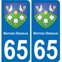 65 Bernac-Dessus autocollant sticker plaque immatriculation auto ville