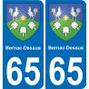 65 Bernac-Dessus placa etiqueta de registro de la ciudad