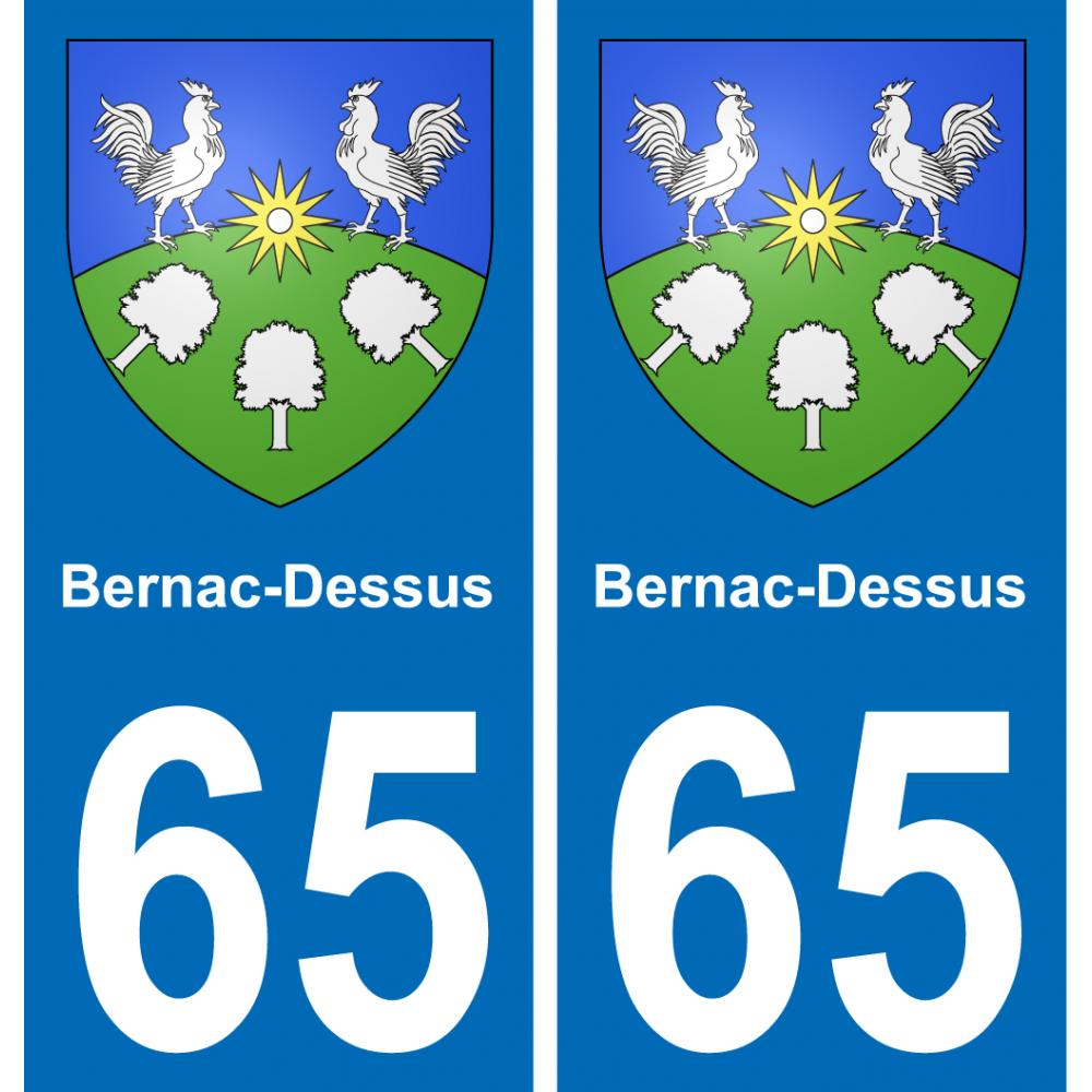 65 Bernac-Dessus sticker plate registration city