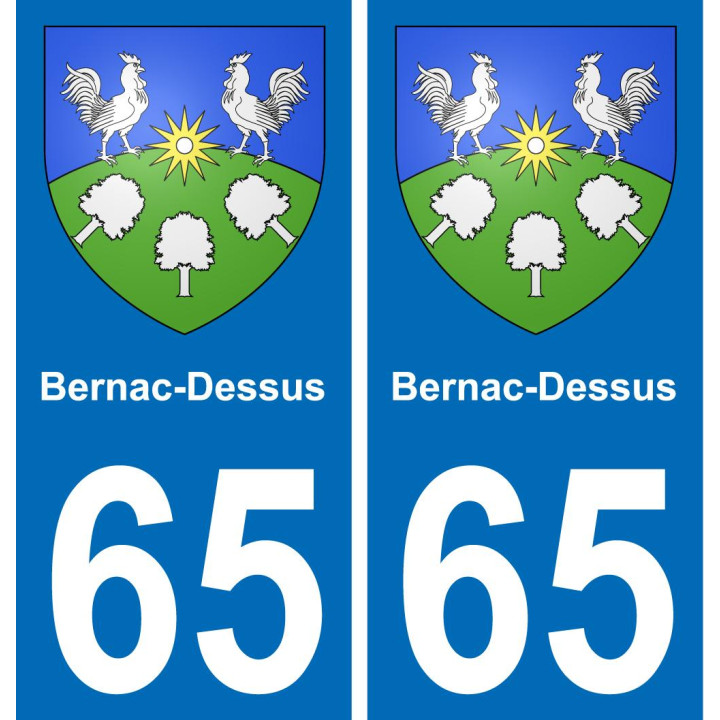 65 Bernac-Dessus placa etiqueta de registro de la ciudad