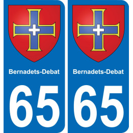 65 Bernadets-Debat placa etiqueta de registro de la ciudad