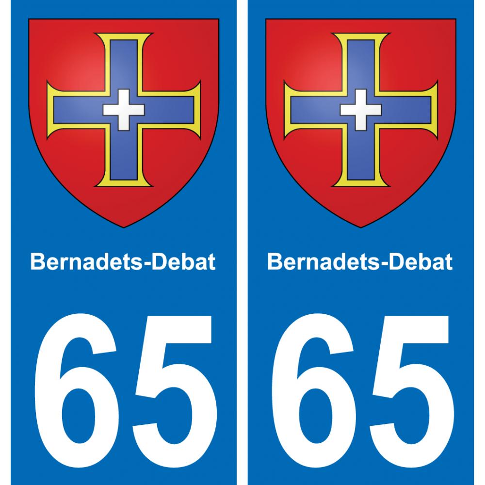 65 Bernadets-Debat adesivo piastra di registrazione city