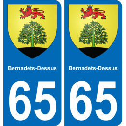 65 Bernadets-Dessus sticker plate registration city