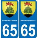 65 Bernadets-Dessus adesivo piastra di registrazione city
