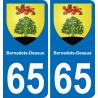 65 Bernadets-Dessus autocollant sticker plaque immatriculation auto ville