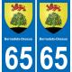 65 Bernadets-Dessus adesivo piastra di registrazione city