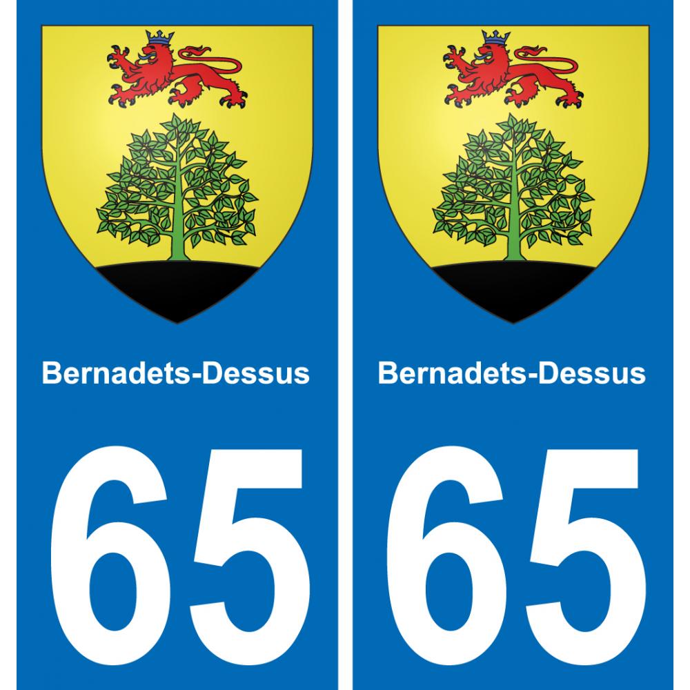 65 Bernadets-Dessus adesivo piastra di registrazione city