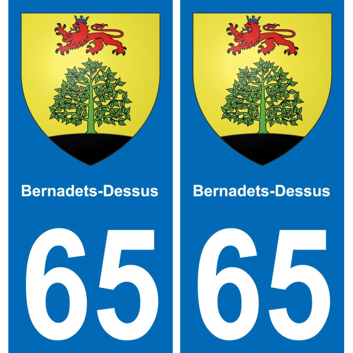 65 Bernadets-Dessus sticker plate registration city