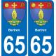 65 Bertren sticker plate registration city