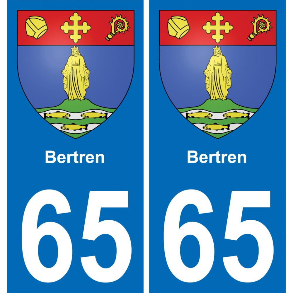 65 Bertren placa etiqueta de registro de la ciudad