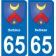 65 Betbèze placa etiqueta de registro de la ciudad