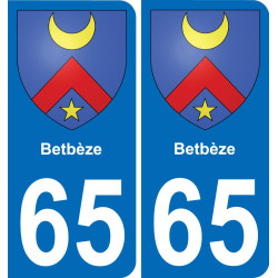 65 Betbèze placa etiqueta de registro de la ciudad