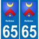 65 Betbèze placa etiqueta de registro de la ciudad