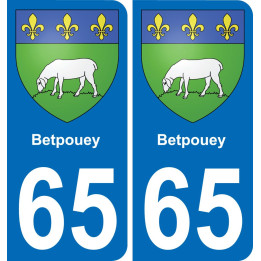 65 Betpouey sticker plate registration city