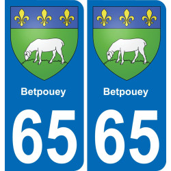 65 Betpouey placa etiqueta de registro de la ciudad