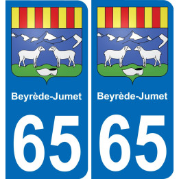 65 Beyrède-Jumet placa etiqueta de registro de la ciudad