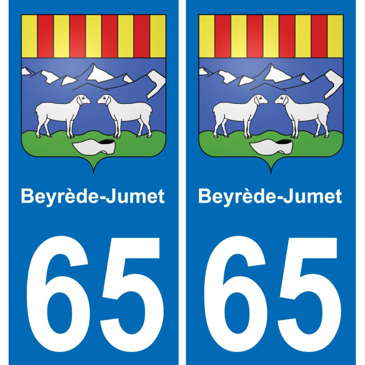 65 Beyrède-Jumet sticker plate registration city