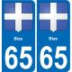 65 Bize autocollant sticker plaque immatriculation auto ville