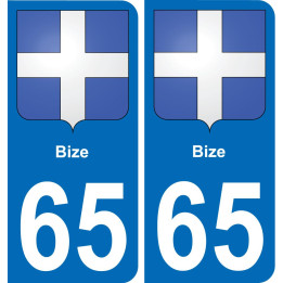 65 Bize autocollant sticker plaque immatriculation auto ville