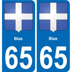 65 Bize placa etiqueta de registro de la ciudad