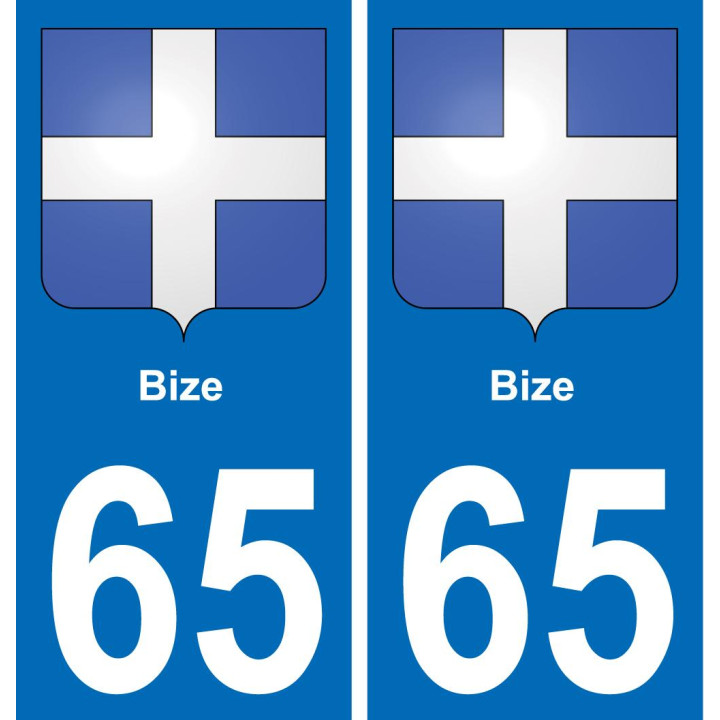 65 Bize sticker plate registration city