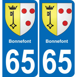 65 Bonnefont sticker plate registration city