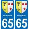 65 Bonnefont placa etiqueta de registro de la ciudad