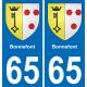 65 Bonnefont sticker plate registration city