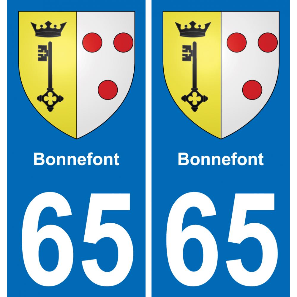 65 Bonnefont sticker plate registration city