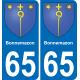 65 Bonnemazon sticker plate registration city