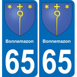 65 Bonnemazon placa etiqueta de registro de la ciudad