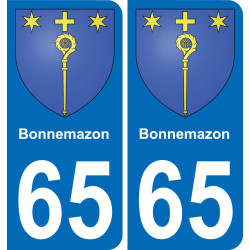 65 Bonnemazon placa etiqueta de registro de la ciudad