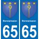 65 Bonnemazon autocollant sticker plaque immatriculation auto ville
