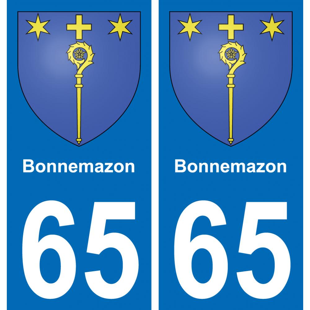 65 Bonnemazon sticker plate registration city
