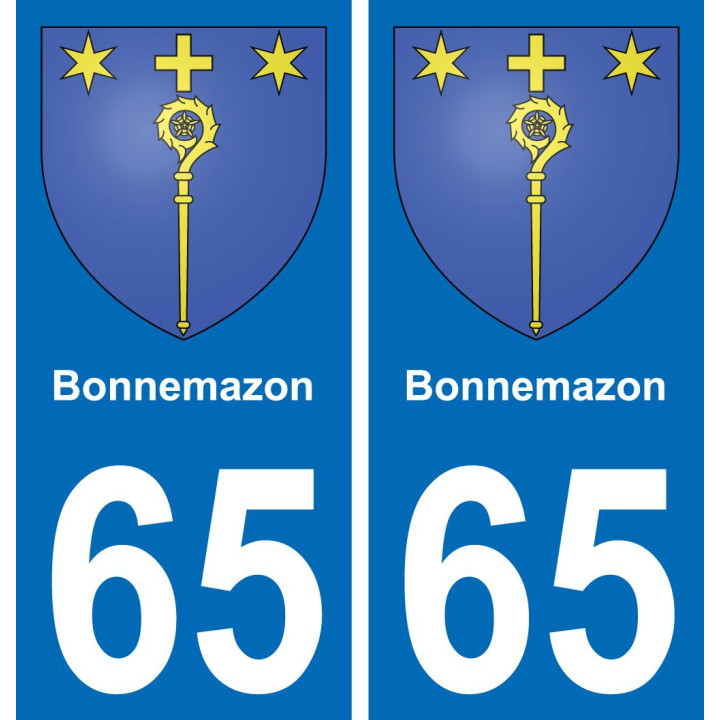 65 Bonnemazon placa etiqueta de registro de la ciudad