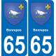 65 Bonrepos sticker plate registration city