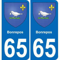 65 Bonrepos placa etiqueta de registro de la ciudad