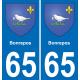 65 Bonrepos sticker plate registration city
