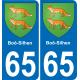 65 Boô-Silhen placa etiqueta de registro de la ciudad