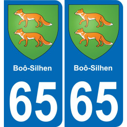 65 Boô-Silhen autocollant sticker plaque immatriculation auto ville