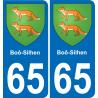 65 Boô-Silhen sticker plate registration city