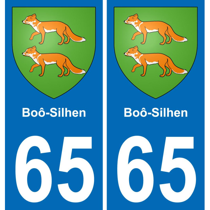 65 Boô-Silhen autocollant sticker plaque immatriculation auto ville