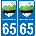 65 Bordères-Louron sticker plate registration city
