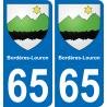 65 Bordères-Louron placa etiqueta de registro de la ciudad