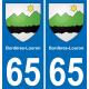 65 Bordères-Louron placa etiqueta de registro de la ciudad