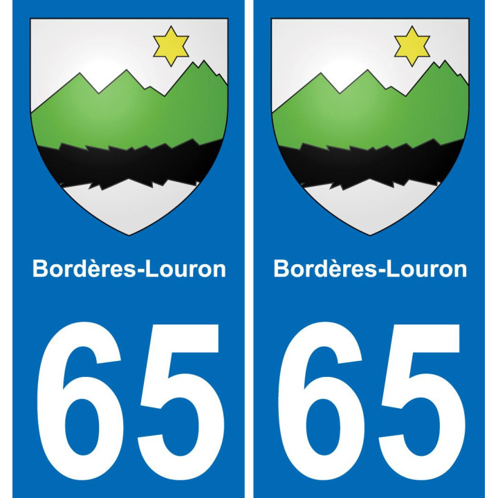 65 Bordères-Louron placa etiqueta de registro de la ciudad