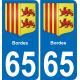 65 Bordes sticker plate registration city