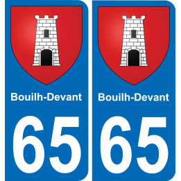 65 Bouilh-Devant autocollant sticker plaque immatriculation auto ville