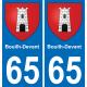 65 Bouilh-Devant sticker plate registration city